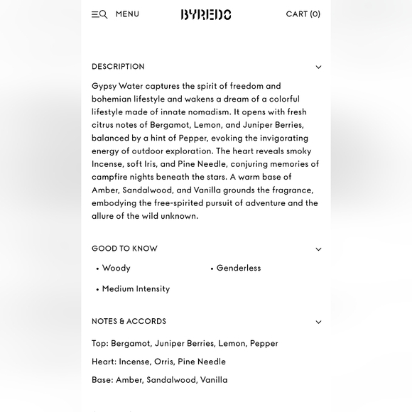 Byredo Gypsy Water  8 ml .27 fl oz Travel Size NIB - Picture 3 of 3